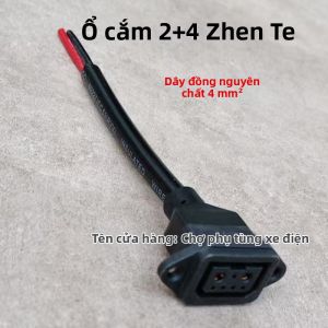 2+4 Cổng Sạc Ổ Cắm Ổ Cắm Pin Lithium Cho Xe Điện Vòng Cung Bends Đầu Nguồn Dây Điện Phụ Kiện Xe Điện