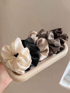 5 classic black white and brown scrunchie fashionable bun scrunchie vintage silk pig large colon scrunchie senior sense meatb