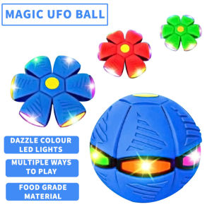 Magic Flying Saucer Ball UFO Flat Throw Disc Ball with LED Light Toy Outdoor Kids Sports Balls