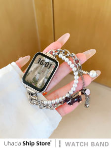 Uhada Fashion Metal Dog Bead Bracelet Band for Xiaomi Mi Band 9 pro Womens Wristband Sausage Dog Chain High-End Feelings