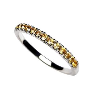 Natural Wealth Attracting Yellow Citrine Silver Ring