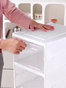 Shoe Boxes Stackable Transparent Shoe Organiser Plastic Shoe Rack Shoe Cabinet with Door Space-Saving  Foldable