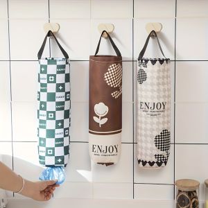 1pc garbage storage bag wall mounted kitchen storage artifact garbage plastic bag storage hanging bag miscellaneous sorting