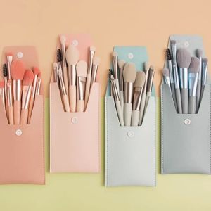 Mini 8-Piece Soft Bristle Portable Makeup Brush Set for Beginners Cheek Blush And Eyeshadow Tools Kit Cosmetic Brushes Set