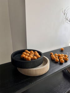 Vintage Zen Style Wooden Tray Circular