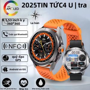 Đồng Hồ Thông Minh Xiaomi S4 Ultra Dành Cho Nam Màn Hình AMOLED HD Gọi Bluetooth Định Vị GPS NFC Đo Nhịp Tim La Bàn Tương Thích Với Android & iOS