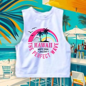 SUMMERVIBES Cool Sando Muscle Tees Sando for Kids 1 to 11 yrs old Hawaii Summer Beach Waves| White Sando