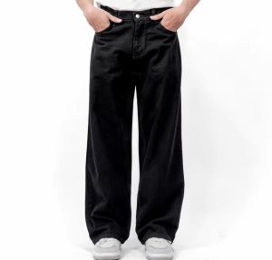 Oversize Baggy Loose Jeans Pria - Celana Baggy Jeans Panjang Pria Gombrang Wisker Korean Style