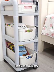 Bookshelf Rack For Desktop Multi Purpose Under The Table Bookshelves Organizer Storage Cabinet Display Rack Movable with Wheels Bookcases Shelving Bag organizer in the Office Paper File organizer rolling bookshelf cart trolley