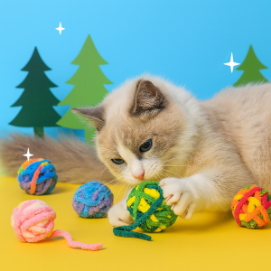 1/3/5/10PCS Cat Toy Balls with Bell Wool Yarn Interactive Play Balls for Cats Self-Entertainment Indoor Pet Chew Toys