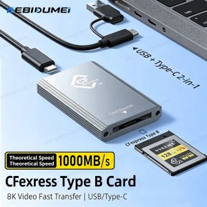 Kebidumei | KEBIDUMEI 10Gbps CFexpress Type B Card Reader USB3.2 Gen2 Adapter Portable Type A-C CF Express B Card Reader for Windows XP MAC
