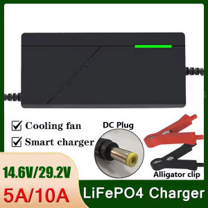 12V 24V 5A 10A LiFePO4 Charger For 4S 8S 14.6V 29.2V Lithium Iron Phosphate Battery Pack AC110-240V Intelligent Battery Charger