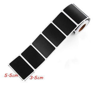 120pcs/roll  Adhesive Black Chalkboard Labels Label Sticker Roll with White Chalk Marker Reusable and Waterproof Chalk Labels