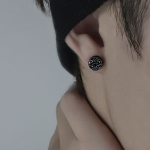 KELANXI | Stylish Black Single Ear Stud Earrings