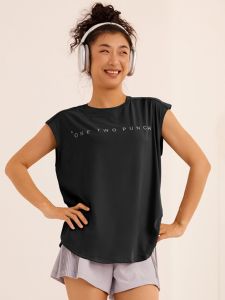 Loose Womens Fitness Training Top 2024 New Summer Yoga Running Sleeveless Vest Breathable Sportswear Casual Clothing