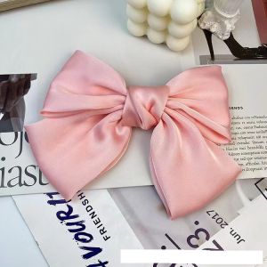 Red Festive Large Bow Hairpin Black Spring Clip Female Hair Accessories Barrette Hairgrip Hair Ornament for Children And Women