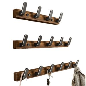 No-punch black walnut hook door back wall crochet hanger Walnut clothes hook living room key hook Bedroom bathroom clothes coat hook