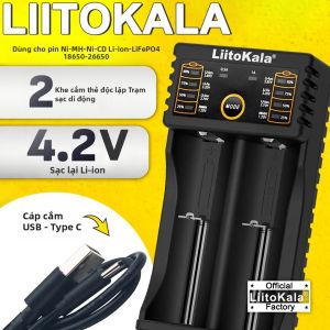 LiitoKala Lii-202 18650 1.2V/3.7V/3.2V/3.85V 21700 20700 2665014500 16340 NiMH pin Li-ion Sạc Thông Minh