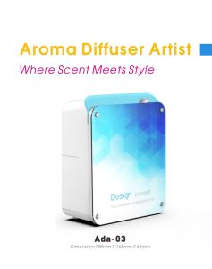 Ada-03 Aroma Diffuser Artist features app-controlled scent programming and a customizable front panel to suit any space.