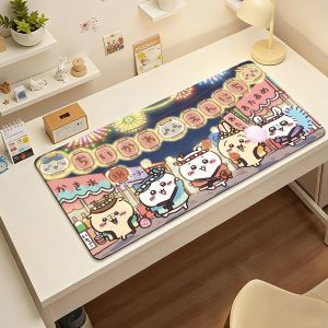 C-Chiikawa Dễ Thương Miếng Lót Chuột Cao Su Chống Trơn Trượt Máy Tính Laptop Thảm Có Cổ Tay Cho Game Thủ Trang Trí Bàn Làm Việc Hình Chữ Nhật Thiết Kế In Hình