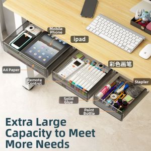 No-drilling Hanging Hidden Drawer Table Organiser
