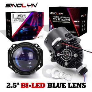 2.5 Inch Blue Bi LED Projector Lens Motorcycle Headlamp H4 H7 H1 9005 9006 LED Angel Eyes DRL Halo Rings Hi Low Beam Retrofit Accessories