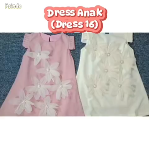 Dress Anak Pesta Bunga Cantik/Dress Anak Perempuan Korean Style/Dress Tanpa Lengan Gaya Korean/DRESS16 LYME
