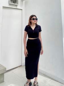 SOYA ONE SET RIB | SOUL ONE SET POLO & SKIRT RIB REGULAR SIZE KEKINIAN TREND