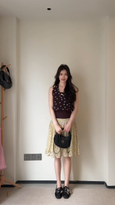 Áo Hai Dây Chấm Bi Nữ Cổ Chữ V Phong Cách Pháp Retro Áo Croptop Hở Lưng Mùa Hè