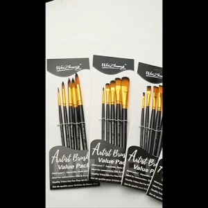 Bộ 5 cọ vẽ lông mềm cán gỗ màu đen chuyên dụng vẽ màu acrylic sơn dầu LIM ART