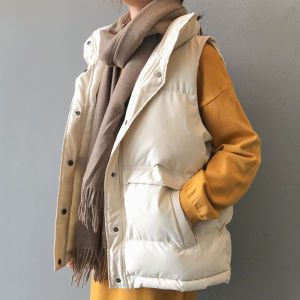 2025 New Womens down Cotton Vest Short Stand Collar Jacket Outerwear Fashionable Autumn Winter Coat Stylish Commute Style