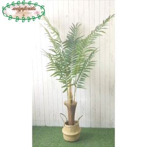 Pohon Hias Imitasi Pohon Palem Hawai T180 Latex Pot Dasar Hitam Cover Purun Belly Hiasan Balkon Dekorasi Aesthetic