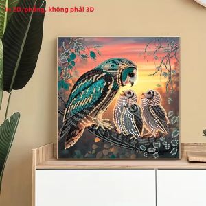 1 Tranh Gắn Đá 2D Họa Tiết Cú Phẳng Không Khung Canvas Tự Làm Tác Phẩm Nghệ Thuật Dành Cho Sử Dụng Cá Nhân Hoặc Làm Quà Tặng