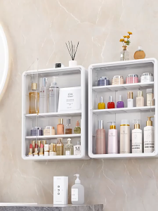 Wall Mounted Makeup Skincare Storage Box Organizer Perfume Display Rack Bathroom Bedroom Shelf Kotak Dinding Simpanan