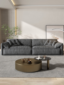 Italian Normcore Elephant Ears Fabric Sofa Modern Minimalist Living Room Large and Small Apartment Type Accessible Luxury Suede 3M Sofa