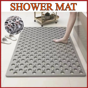 Bath Mat Anti Slip Shower Mat Hollow Out Massage Strong Suction Floor Bathroom Mat Eco-friendly Rubber Mat