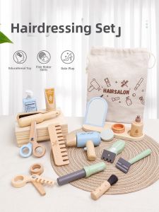 Children Wooden Pretend Play Hair Styling Set