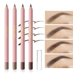 4 Color Natural Wood Eyebrow Pencil Sweat-proof Long Lasting Easy To Wear Black Brown Makeup Cosmetics