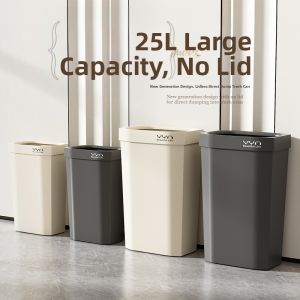 Commercial Square Open Top Large Capacity Slim Fit Trash Can 25L