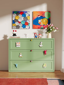 Cream Style Metal Storage Cabinet With 5 Drawers