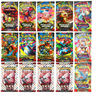 English Pokémon card Scarlet & Violet 151 Perfect order Phantasmal Flames MEGA EVOLUTION Booster Box Pokemon Cards Random 4 bags