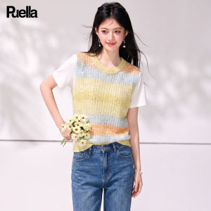puella | Color Block Striped Fashionable Slimming Distinctive T-shirt