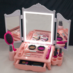 Childrens Makeup Vanity Playset with Lighted Mirror