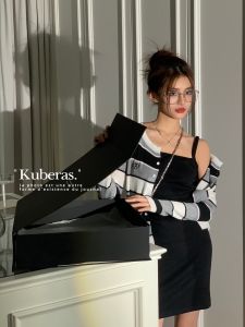 KUBERAS Mens Pure Desire Knitted Slim Fit Wrap Dress Spring Season mid Waist Solid Color One Piece Step Dress without Sleeves