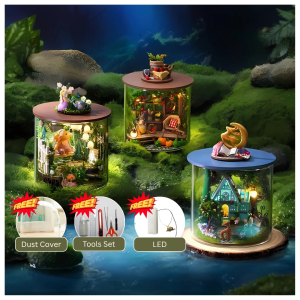 Ready Stock DIY Miniature Magic Dollhouse Light Jar LED Lampu Comel Hiasan Botol Mini Night Light Harry Potter Gift Idea Decoration Lamp Dekorasi Bilik Tidur Kreatif Hadiah Table Ornament Birthday Bedroom Living Room Study Aesthetic Handheld Display