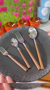 YoPo Creative Utensils Stainless Steel Spoon Fork Knife Teaspoon Exquisite Tableware 1Pc