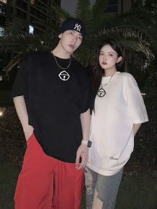 Disoo Summer Cotton T-Shirts Couple Matching Loose Short Sleeve Fashionable Pure Cotton Comfortable round Neck Print Tops