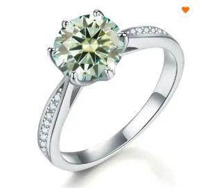 Cincin Original 1crt Moissanite VVS Asli Perak 925 White Gold18K GRA MEMO
