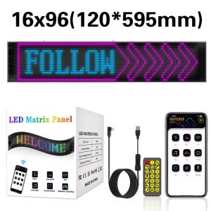 Màn Hình LED Ma Trận RGB USB 5V Linh Hoạt Điều Khiển Bằng Ứng Dụng Bluetooth Dùng Làm Biển Hiệu Xe Hơi Hiển Thị Chữ Chạy Hoạt Ảnh & Graffiti