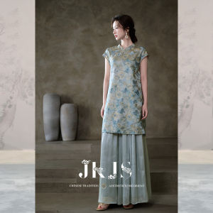 JK＆JS | Đầm Qipao Ngắn Như Lụa Có Khe Hở Mùa Hè 2026